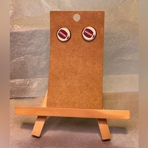 Football stud earrings